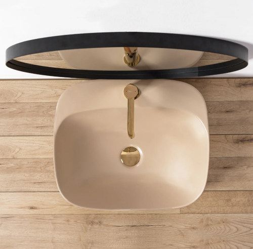 Умывальник (раковина) REA LUIZA 50 BEIGE MATT накладной бежевый матовый