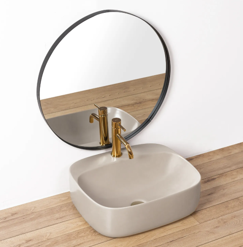 Умывальник (раковина) REA LUIZA 50 LIGHT GREY MATT накладной серый матовый