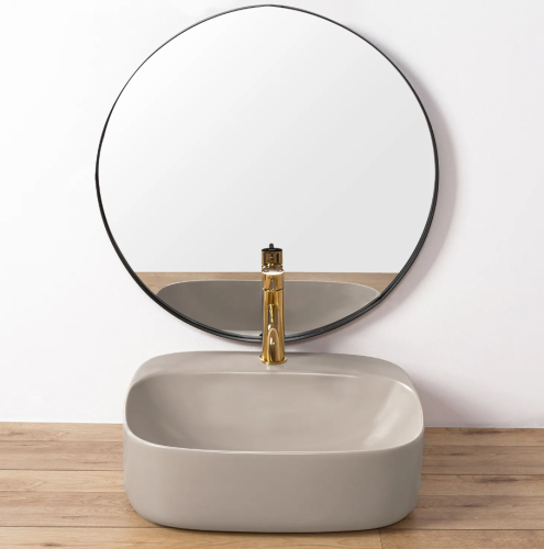 Умывальник (раковина) REA LUIZA 50 LIGHT GREY MATT накладной серый матовый