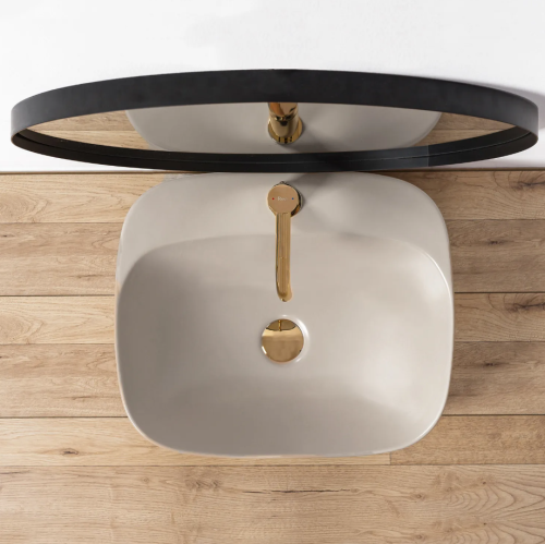 Умывальник (раковина) REA LUIZA 50 LIGHT GREY MATT накладной серый матовый