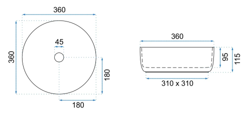 Умивальник (раковина) REA SAMI WHITE BRUSHED GOLD накладний