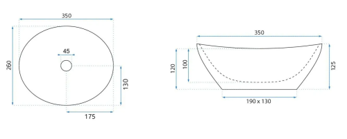Умивальник (раковина) REA SOFIA MINI SHINY AIAX накладний білий мармур