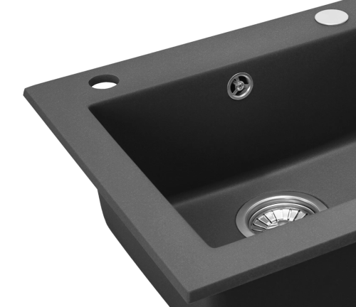 Гранітна кухонна мийка REA WEST BLACK METALIC