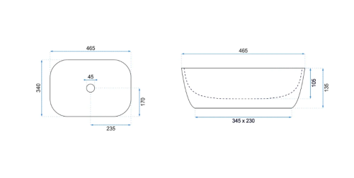 Умывальник (раковина) REA JENNY WHITE / GOLD накладной белый / золотой