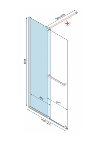 Душевая стенка REA CORTIS GOLD 120
