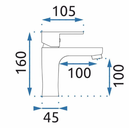Змішувач для умивальника (раковини) REA MILD BLACK ROSE GOLD низький