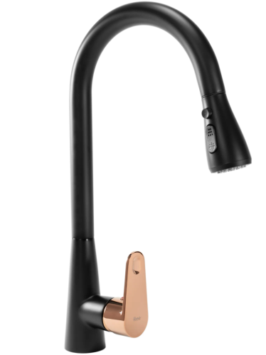 Смеситель для кухни REA MILD BLACK ROSE GOLD черный\розовое золото