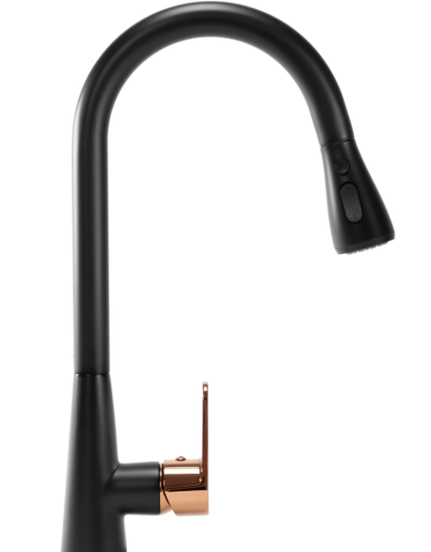 Смеситель для кухни REA MILD BLACK ROSE GOLD черный\розовое золото
