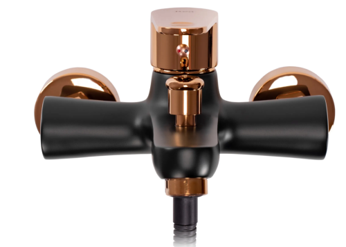 Смеситель для ванны и душа REA MILD BLACK ROSE GOLD черный\розовое золото