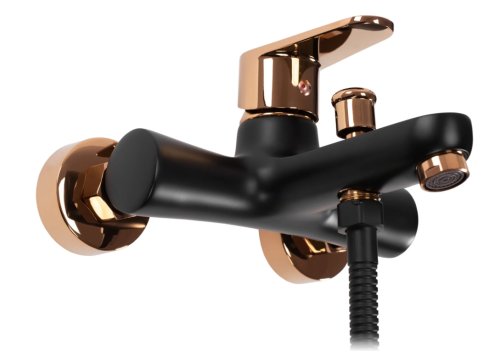 Смеситель для ванны и душа REA MILD BLACK ROSE GOLD черный\розовое золото