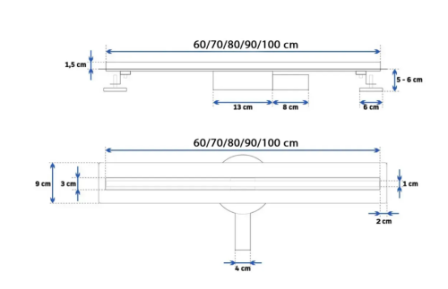 Трап для душа REA NEO SLIM PRO BRUSHED COPPER 60 см.