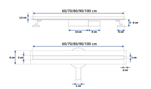 Трап для душа REA NEO SLIM PRO BRUSHED COPPER 80 см.