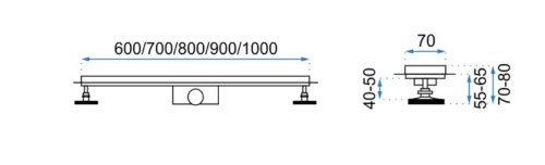 Трап для душа REA PURE NEO BRUSHED COPPER 60 см