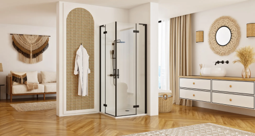 Душова кабіна REA HUGO BLACK 80*80 подвійна