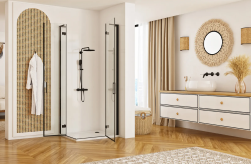 Душова кабіна REA HUGO BLACK 80*80 подвійна