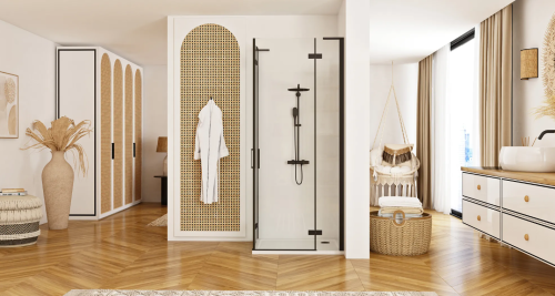 Душова кабіна REA HUGO BLACK 80*80 подвійна