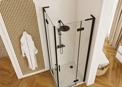 Душова кабіна REA HUGO BLACK 80*80 подвійна