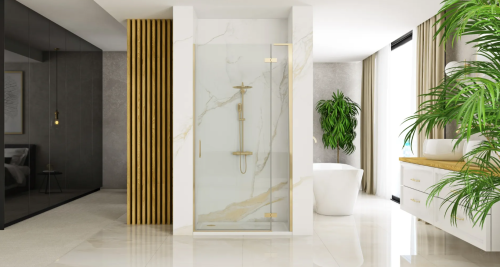 Душевая дверь REA HUGO BRUSHED GOLD 80