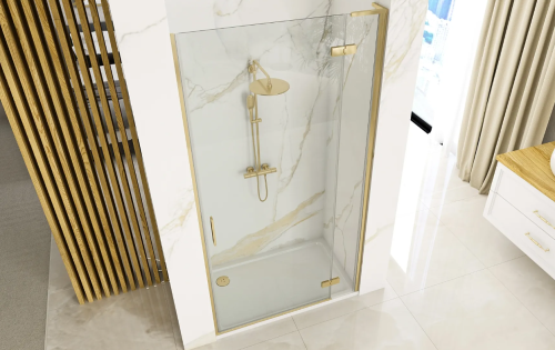 Душевая дверь REA HUGO BRUSHED GOLD 80