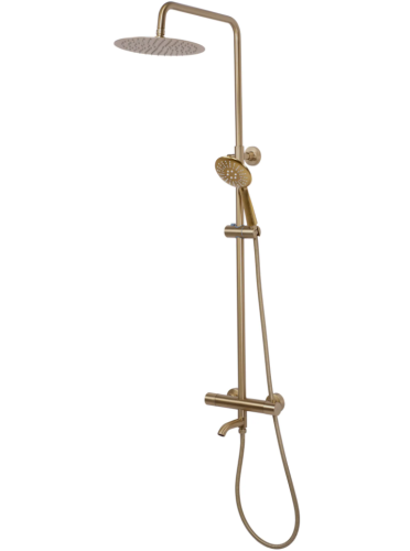 Душовий гарнітур REA LUNGO BRUSHED GOLD з термостатом та виливом