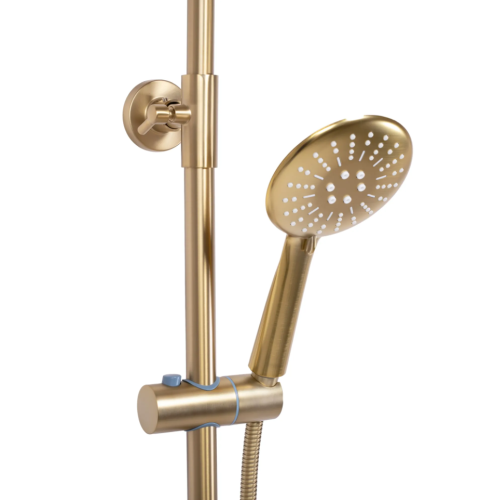 Душовий гарнітур REA LUNGO BRUSHED GOLD з термостатом та виливом