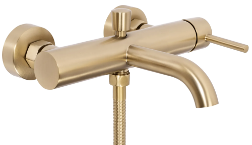 Смеситель для ванны и душа REA LUNGO BRUSHED GOLD настенный