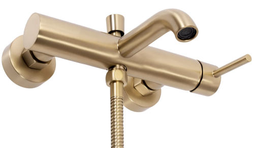Смеситель для ванны и душа REA LUNGO BRUSHED GOLD настенный