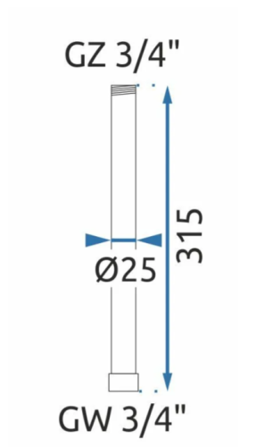 Удлинитель для душевого гарнитура REA GOLD 30 см. золотой