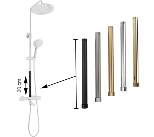 Подовжувач для душового гарнітуру REA NIKIEL BRUSHED 30 см. нікель