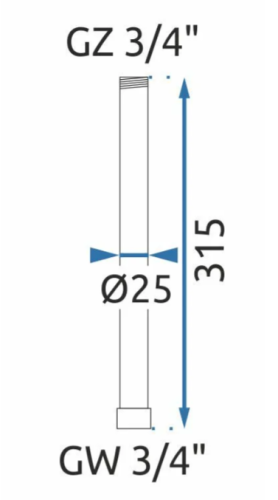 Подовжувач для душового гарнітуру REA NIKIEL BRUSHED 30 см. нікель