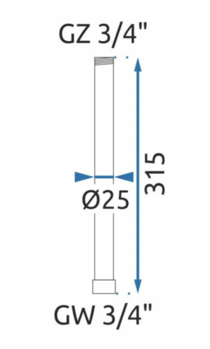 Подовжувач для душового гарнітуру REA BRUSHED GOLD 30 см. матове золото