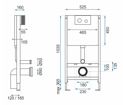 Инсталляция REA с кнопкой H CHROME хром