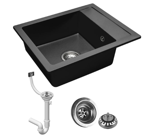 Гранитная кухонная мойка REA RINO BLACK