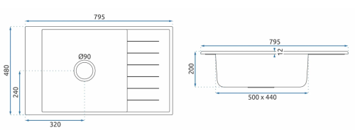 Гранітна кухонна мийка REA STEN BLACK