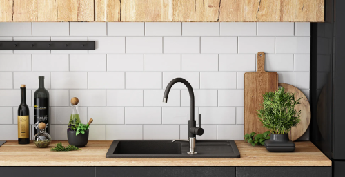 Гранитная кухонная мойка REA DAG BLACK