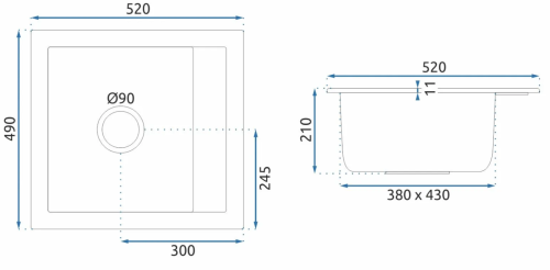 Гранітна кухонна мийка REA RINO BEIGE