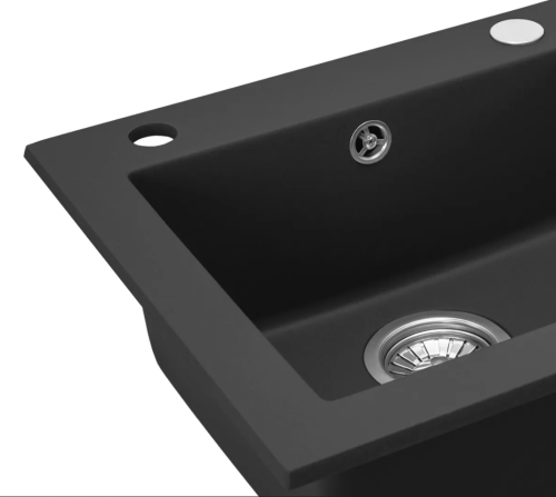 Гранітна кухонна мийка REA WEST BLACK