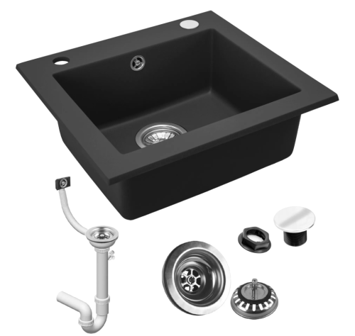 Гранітна кухонна мийка REA WEST BLACK