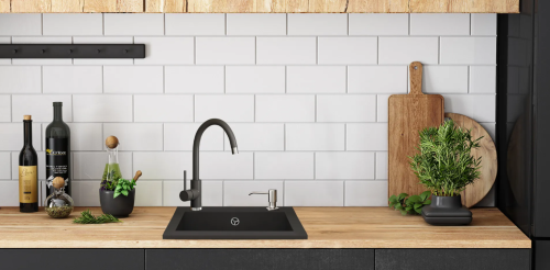 Гранітна кухонна мийка REA WEST BLACK