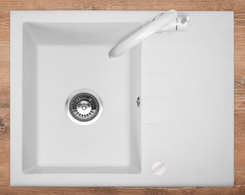 Гранітна кухонна мийка REA NORTH WHITE