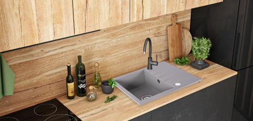 Гранітна кухонна мийка REA NORTH GREY