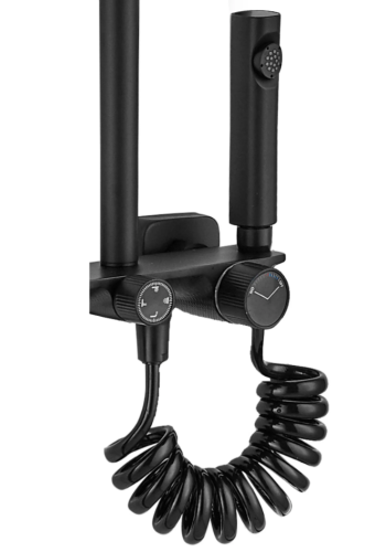 Душовий гарнітур REA HELIX BLACK з виливом