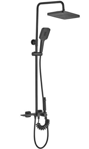 Душовий гарнітур REA HELIX BLACK з виливом