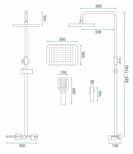 Душовий гарнітур REA HELIX BRUSHED GOLD з виливом
