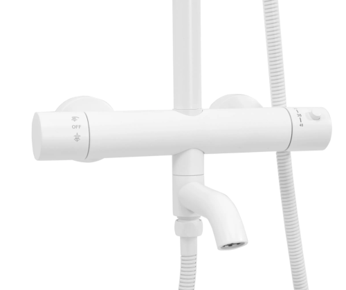 Душевой гарнитур REA LUNGO WHITE с термостатом и изливом