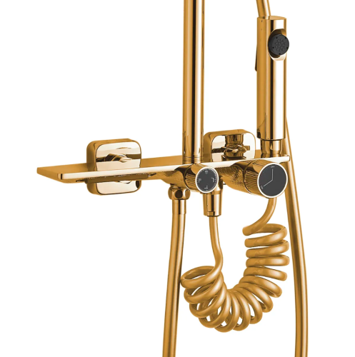 Душевой гарнитур REA HELIX GOLD с изливом