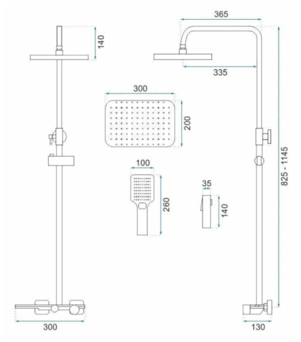 Душевой гарнитур REA HELIX NICKEL BRUSHED с изливом