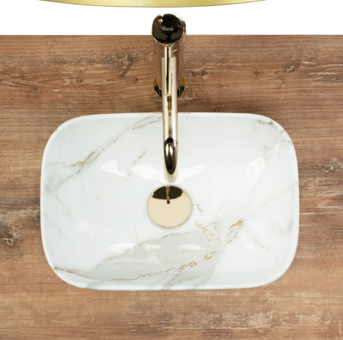Умывальник (раковина) REA BELINDA MINI SHINY AIAX накладной мрамор