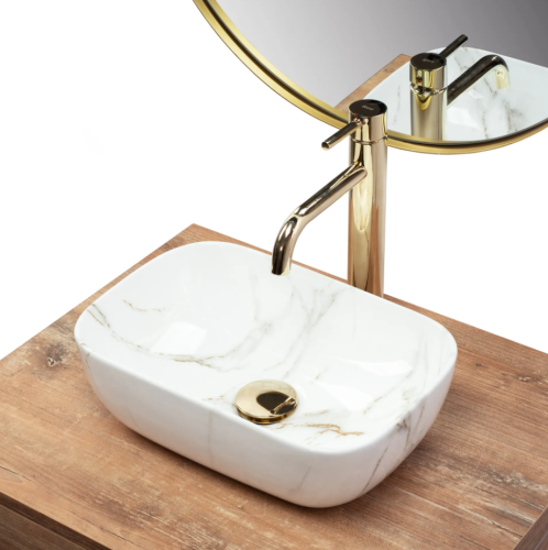 Умывальник (раковина) REA BELINDA MINI SHINY AIAX накладной мрамор