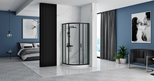 Душевая кабина REA LOOK BLACK 80х80